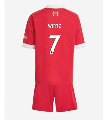 Liverpool Florian Wirtz #7 Hemmakläder Barn 2025-26 Kortärmad (+ Korta byxor)